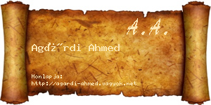 Agárdi Ahmed névjegykártya